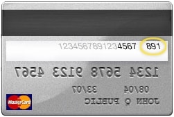 card verification code op de achterkant van een Mastercard creditcard