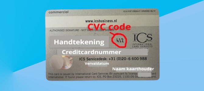 CVC Code achterkant ICS Creditcard